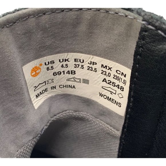 Timberland Bethel Biker Winter Boots Black Suede Zip Size 6.5 37.5 Chunky Lug - Picture 7 of 9